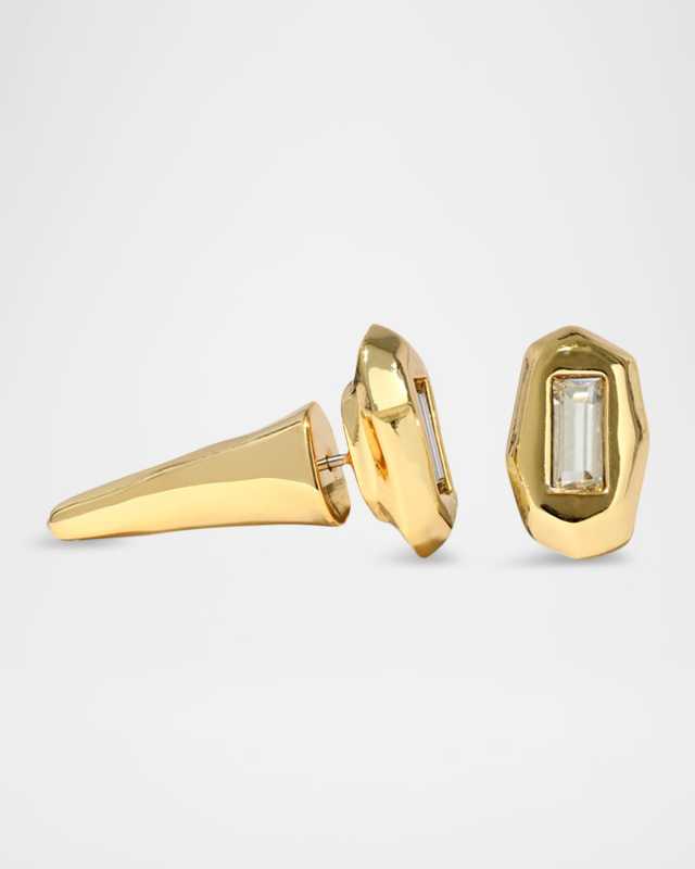 Crystal Spear Front Back Stud Earrings